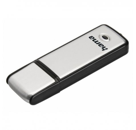 Hama Fancy Memoria Pendrive USB 2.0 con Tapa - 64GB de Capacidad - 10Mb/s de Transferencia - Aluminio Cepillado - Color Negro y Plata