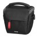 Hama Matera Funda para Camara - Poliester Reciclado - Asa para Cinturon - Compartimentos Separados para Objetivos - Asa de Mano - 13.5x9.5x12cm - Color Negro