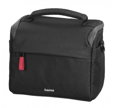 Hama Matera Funda para Camara - Poliester Reciclado - Adaptable a Maleta - Compartimentos Separados para Objetivos - Asa de Mano - 20x10.5x16.5cm - Color Negro