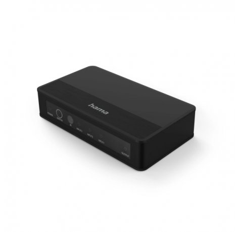 Hama Essential Conmutador HDMI 4K - Mando a Distancia - 3 Entradas - 1 Salida - 13x1.5x5.5cm - Color Negro