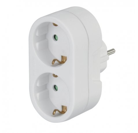 Hama Regleta de Pared con 2 Tomas Schuko - Potencia Maxima 3680W - Color Blanco