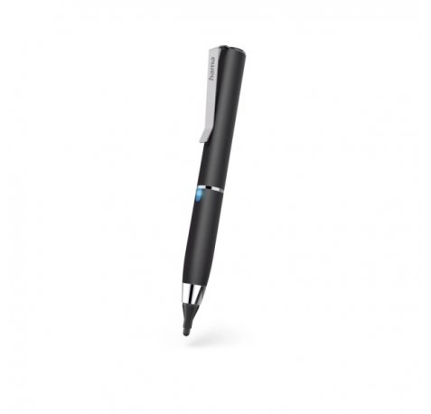 Hama Active Fineline Lapiz Optico para Tablet - Punta Fina de 2.5mm - Cuerpo de Aluminio - Longitud de 116mm - Clip Integrado - Color Negro