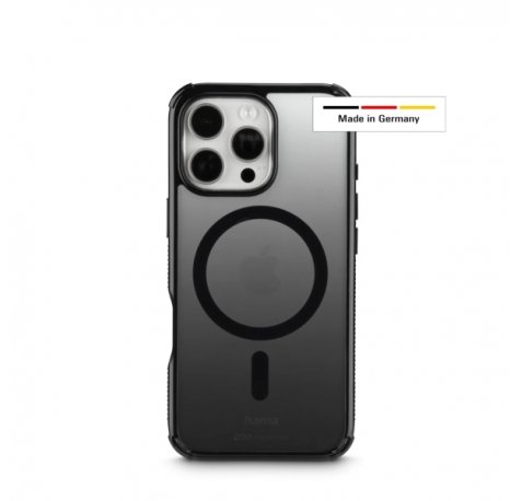 Hama Extreme Protect Funda para iPhone 16 Pro - Magnetico - Antideslizante - Policarbonato - Proteccion D3O - Bordes Elevados - Color Negro