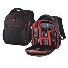 Hama Miami Mochila para Camara - Capacidad 5L - Poliester - Compartimentos Separados para Objetivos - Asa de Mano - 22x10x24cm - Color Negro
