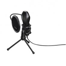 Hama Microfono USB con Tripode - Cable 2m - Proteccion Antipop - Ajuste de Inclinacion - Color Negro