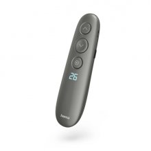 Hama Spot Pointer V2 Presentador de Diapositivas - Puntero Laser Rojo - Pantalla Digital - Recargable - Autonomia de 3 Meses - Alcance 20m - USB-A con Tarjeta Micro-SD - Color Negro