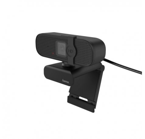 Hama C-400 Webcam HD 1080P - Cable 1.8m - USB-A 2.0 - Microfono Integrado - Proteccion contra Espias - Indicador LED - Modo UVC - Exposicion Automatica - 5.5x5x9.2cm - Color Negro