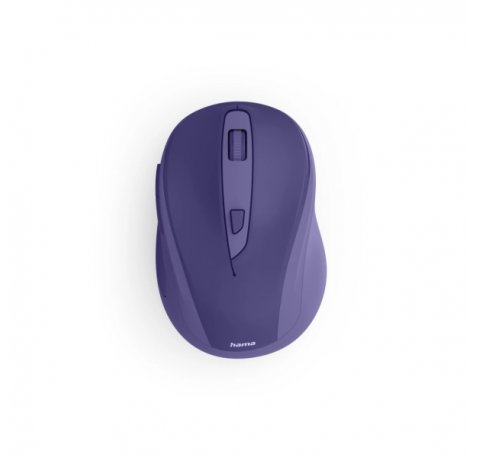 Hama WM-400 Raton Optico Inalambrico para Diestros 1600dpi - Ergonomico - Rango 10m - 6 Botones - USB-A RF 2.4GHz - Silencioso - 6.5x4.2x9.6cm - Color Purpura