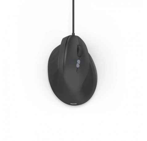 Hama ECM-500R Raton Optico Vertical para Diestros 1800dpi - Cable 180cm - Ergonomico - 7 Botones - Silencioso - 7.1x8.6x11.5cm - Color Negro