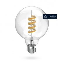 Hama Bombilla LED E27 Inteligente - Potencia 4.9W - RGBW - WiFi - Compatible con Asistente de Voz - Control con App - Estilo Retro - Filamento G95 - Forma de Globo - IP20 - Color Transparente