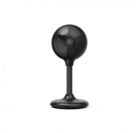 Hama Camara de Vigilancia Inteligente con Microfono - Vision Nocturna - Cable 1m - Luz LED - Ideal para Mascotas - Asistente de Voz - WiFi - 2.4GHz - Full HD - Color Negro