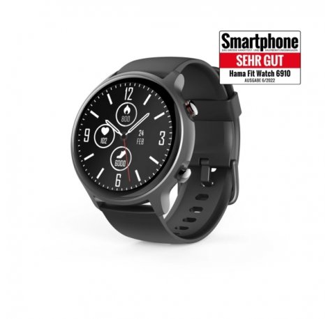 Hama 6910 Reloj Inteligente Smartwatch - Bluetooth 5.0 - Autonomia hasta 6 Dias - Pantalla LCD 1.28" - IP68 - GPS Integrado - Color Negro