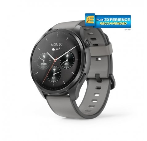 Hama 9000 Reloj Inteligente Smartwatch - Bluetooth 5.3 - Bateria 450mAh - Pantalla AMOLED 1.43" - IP68 - Pulsera de Silicona - GPS Integrado - 4.7x1.4x5.3cm - Color Gris