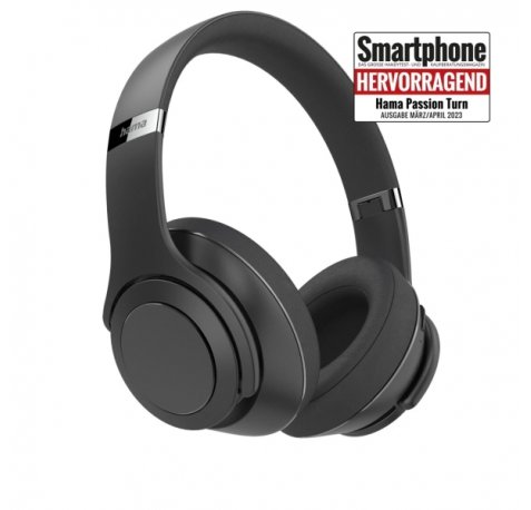 Hama Passion Turn Auriculares con Microfono Omnidireccional - Bluetooth - Radio 10m - Plegable - Diadema Ajustable - Asistente de Voz - Carga por USB-C - Color Negro