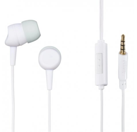 Hama Kooky Auriculares con Microfono - Cable 1.2m - Jack 3.5mm - Color Blanco