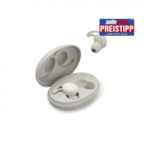 Hama Spirit Calm Auriculares con Microfono Omnidireccional - Bluetooth - Rango 10m - Asistente de Voz - Carga por USB-C - Color Beige