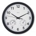 Hama Malta Reloj de Pared Analogico - Termometro - Higrometro - Silencioso - Funciona con 1 Pila AA - 25x4cm - Color Negro