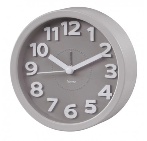 Hama Retro Reloj Despertador Analogico - Estilo Retro - Funciona con 1 Pila AA - 12x4cm - Color Gris