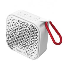 Hama Altavoz Portatil - Potencia 3.5W - Bluetooth - Autonomia hasta 14h - USB-C - Bateria 1050mAh - IP67 - Rango 10m - 8.4x8.4x3.8cm - Color Blanco