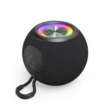 Hama Altavoz Portatil - Potencia 5W - Bluetooth - Jack 3.5mm - USB-C - Bateria 1200mAh - Admite MicroSD - Luz LED - Rango 10m - 11.1x11.1x8.7cm - Color Negro