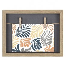 Hama Muro Marco de Fotos con Cordon - Madera MDF - 21.5x16.5x3.2cm - Color Marron