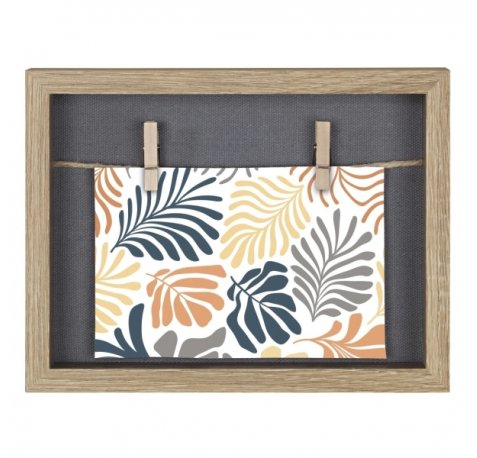 Hama Muro Marco de Fotos con Cordon - Madera MDF - 21.5x16.5x3.2cm - Color Marron