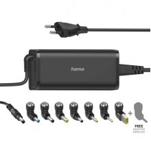Hama Essential Fuente de Alimentacion Universal para Portatil - Potencia 90W - Voltaje 15-19V - Cable de Entrada 1.2m - Cable de Salida 0.95m - Color Negro