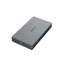 Hama Essential Hub USB 2.0/3.2 - Cable USB-A de 1.8m - 4x USB-A - Color Gris