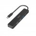 Hama Entry Hub USB 2.0/3.2 - Potencia Maxima 100W - Cable USB-C Integrado de 15cm - HDMI 4K - 3x USB-A - USB-C - Power Delivery - Color Negro