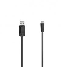 Hama Essential Cable USB - Longitud 1.5m - USB-A Macho - Mini-USB Macho - Velocidad hasta 480Mbps - Blindaje Doble - Color Negro