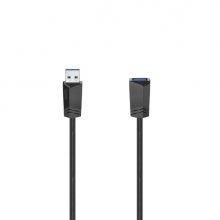 Hama Essential Cable Alargador USB-A Macho/Hembra - Longitud 1.5m - Velocidad hasta 5Gbps - Blindaje Doble - Color Negro