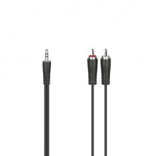 Hama Essential Cable de Audio - Longitud 1.5m - Estereo - Jack 3.5mm Macho - 2x RCA Macho - Color Negro