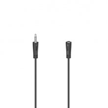 Hama Cable de Extension de Audio - Longitud 1.5m - Jack 3.5mm Macho - Jack 3.5mm Hembra - Color Negro