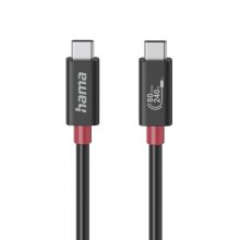 Hama Essential Cable USB-C Macho - Potencia Maxima 240W - Longitud 1m - Velocidad hasta 80Gbps - Blindaje Doble - Color Negro