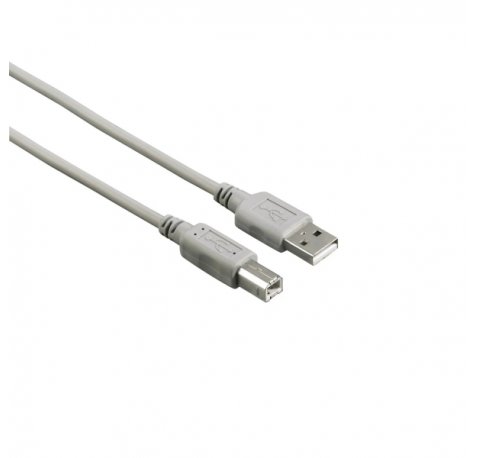 Hama Entry Cable USB - Longitud 1.5m - USB-A Macho - USB-B Macho - Velocidad hasta 480Mbps - Color Gris
