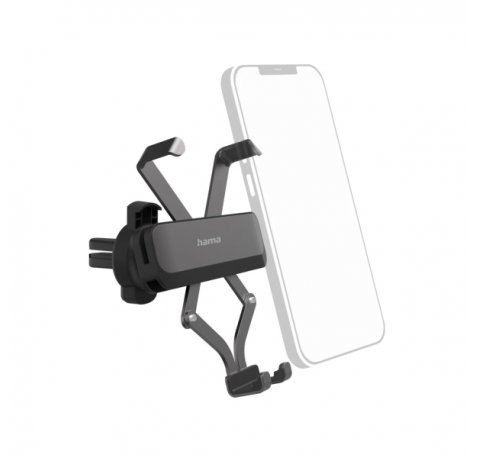 Hama Gravity Pro Soporte de Coche para Smartphone - Pinza para Rejilla - Ancho Dispositivo de 5 a 9cm - Universal - Aluminio - Color Negro