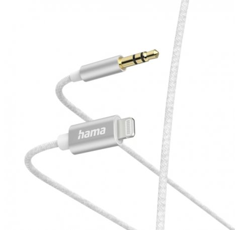 Hama Cable Auxiliar - Jack 3.5mm Macho - Ligthning - Longitud 1m - Color Blanco