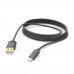 Hama Cable de Carga - USB-A Macho - Lightning - Longitud 1.5m - Velocidad hasta 480Mbps - Chapado en Oro - Color Negro