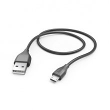 Hama Cable USB - USB-A Macho - Micro-USB Macho - Longitud 1m - Velocidad hasta 480Mbps - Niquelado - Color Negro