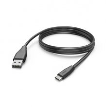 Hama Cable USB - Longitud 3m - USB-A Macho - USB-C Macho - Velocidad hasta 480Mbps - Niquelado - Color Negro