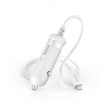 Hama Cargador de Coche 5W - 12V - Cable 1m - Conector Lightning - Color Blanco