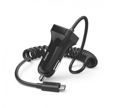 Hama Cargador de Coche 12W - Cable 1m - USB-C - Color Negro