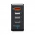 Hama Cargador de Pared - Potencia 51W - Cable 1.2m - Power Delivery - Qualcomm - Indicador LED - 4x USB-A - Color Negro