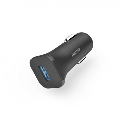 Hama Cargador de Coche 6W - Pantalla LED - USB-A - Color Negro