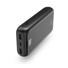 Hama Bateria Externa Powerbank 20000mAh - Polimero de Litio - USB-C - USB-A - Carga Rapida - 3 Conexiones de Salida - Pantalla Digital - Indicador de Carga - 27x140x70mm - Color Gris