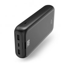 Hama Bateria Externa Powerbank 24000mAh - Polimero de Litio - USB-C - USB-A - Carga Rapida - 3 Conexiones de Salida - Pantalla Digital - Indicador de Carga - 27.5x152x75.5mm - Color Gris
