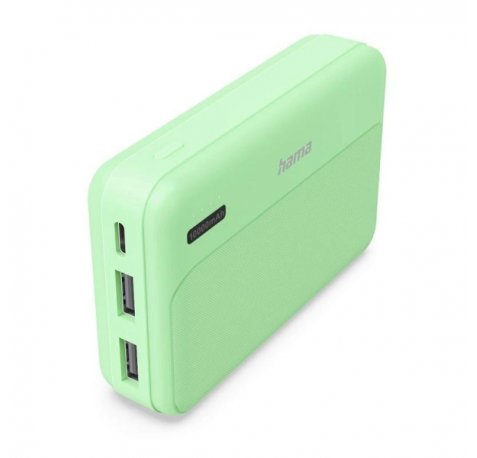 Hama Power Pack Pocket 10 Bateria Externa Powerbank 10000mAh - Compacta - 1x USB-C y 2x USB-A - Color Verde