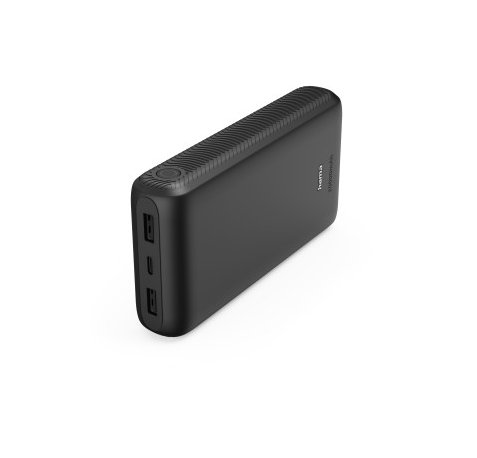 Hama New Performance-20 Bateria Externa Powerbank 20000mAh - Polimero de Litio - USB-C - USB-A - Carga Rapida - 3 Conexiones de Salida - Indicador de Carga - Color Gris