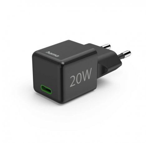 Hama Cargador de Pared - Potencia 20W - USB-C - Power Delivery - Qualcomm - Color Negro