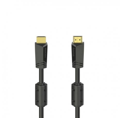 Hama Essential Cable HDMI 4K Macho - Longitud 10m- Soporta ARC - Terminales Chapados en Oro - Ethernet - Velocidad hasta 18Gbps - Blindaje Completo - Color Negro